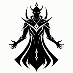 Mystic vector clean black silhouette design white background