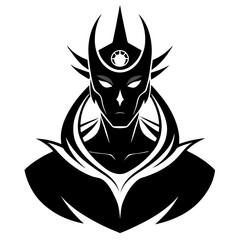 Mystic vector clean black silhouette design white background