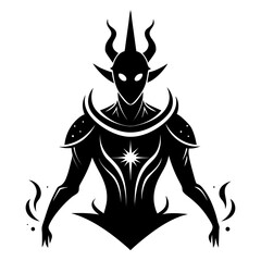 Mystic vector clean black silhouette design white background