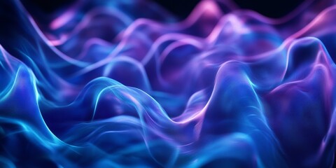 Obraz premium Vibrant purple and blue digital waves forming a mesmerizing pattern.