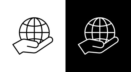 Global Community White Icon Set Design