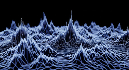 Abstract Geometric Topographic Map, Luminescent Filament Contour Chart, Impossible Geometry Data Visualization Minimalist Art, Modern Black Background Template