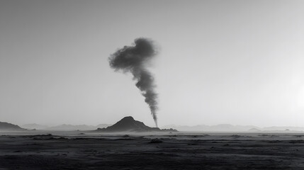 Solitary Whirlwind in a Barren Landscape