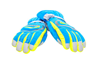 Winter insulated children's gloves on white