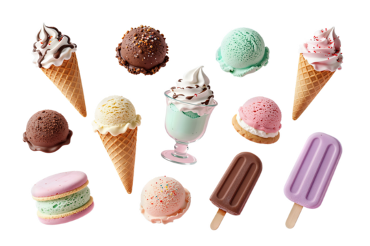 Delicious assortment of ice cream treats and desserts