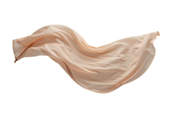 Elegant beige fabric flowing gracefully with soft folds