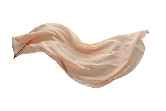 Elegant beige fabric flowing gracefully with soft folds
