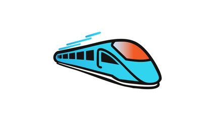 Blue Modern High-Speed Train Illustration for Travel, Transportation, and Tech Branding