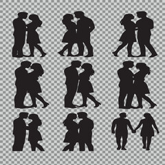 Charming artistic depiction of a sweet couple in love and affection