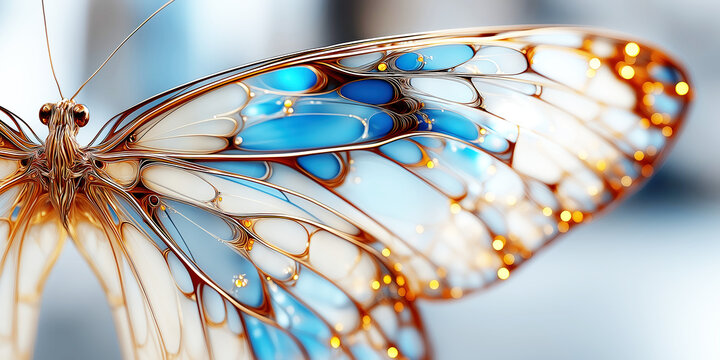 Luminous Glasswing Butterfly Close-Up

