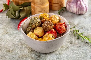 Shanklish cheese with spices in the oil