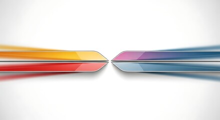 Abstract Colorful Graphic Design with Glossy Shapes and White Space