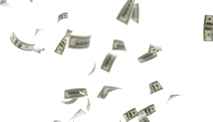 flying one hundred dollars bills isolated. falling 100 dollar bills isolated on transparent background. PNG Banknote floating dollar money. USA Currency Notes PNG, USA currency Notes Clipart