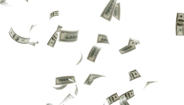 flying one hundred dollars bills isolated. falling 100 dollar bills isolated on transparent background. PNG Banknote floating dollar money. USA Currency Notes PNG, USA currency Notes Clipart