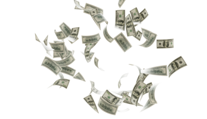 flying one hundred dollars bills isolated. falling 100 dollar bills isolated on transparent background. PNG Banknote floating dollar money. USA Currency Notes PNG, USA currency Notes Clipart