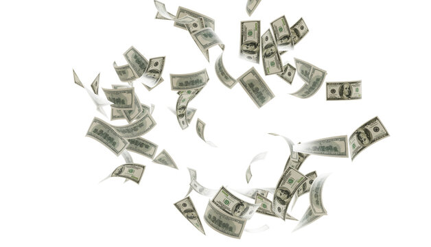 flying one hundred dollars bills isolated. falling 100 dollar bills isolated on transparent background. PNG Banknote floating dollar money. USA Currency Notes PNG, USA currency Notes Clipart