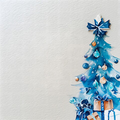 Soft watercolor Christmas tree with calming tones
