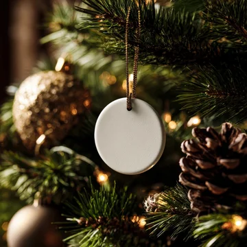 Personalized Christmas Ornament Mockup with Engraved Name