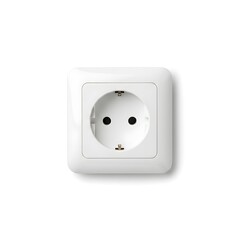 Electrical Power Outlet Socket on Transparent Background