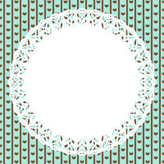 丸型レース&times;ハートストライプ(ミント)