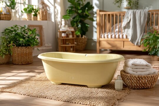Minimal Baby Bathtub Photography Background