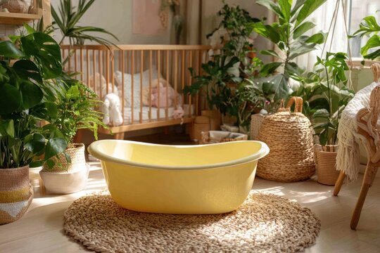 Minimal Baby Bathtub Photography Background