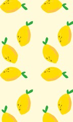 Yellow Citrus Seamless Design art