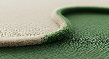 Graceful Serpentine Edge of a TwoTone Woven Rug in Macro Detail.