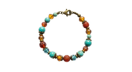 Obraz premium Handmade Beaded Bracelet Isolated on Transparent Background