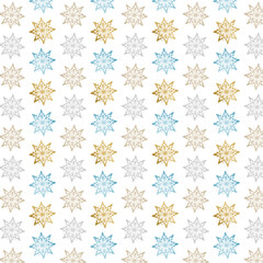 Seamless Teal Snowflake Winter Pattern