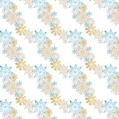 Seamless Teal Snowflake Winter Pattern