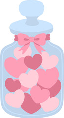 Coquette Valentine aesthetic flat illustration for love themes