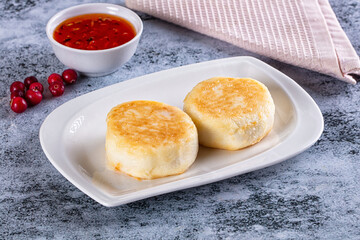 Fried syrniki pancake cottage cheese