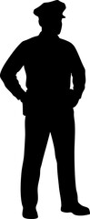 Policeman black silhouette clipart design illustration isolated on background 