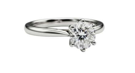 an elegant diamond ring isolated on a transparent background. Ideal for jewelry, luxury accessory, engagement, wedding, gem and fashion design concepts.