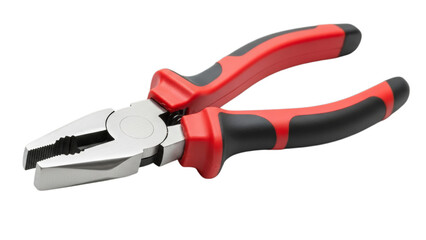 Obraz premium Metal pliers tool isolated on a transparent background. Ideal for hand tools, DIY, woodworking, construction, repair, and professional craftsmanship concepts.