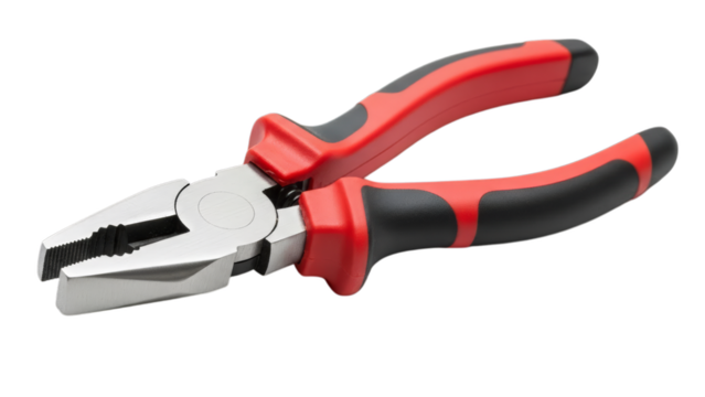 Metal pliers tool isolated on a transparent background. Ideal for hand tools, DIY, woodworking, construction, repair, and professional craftsmanship concepts.