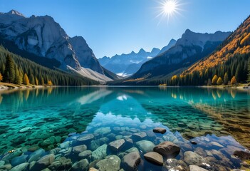 Obraz premium Turquoise Reflections in the High Alpine