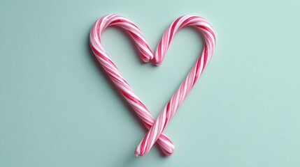 Candy canes forming a heart shape