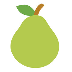 Pear Perfection: A crisp and vibrant pear illustration, depicting a single piece of fresh, juicy fruit, complete with leaf and stem.