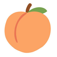 Juicy Peach: A vibrant peach, boasting a rich, inviting hue, sits invitingly with a single green leaf. It's a perfect visual representation of freshness.
