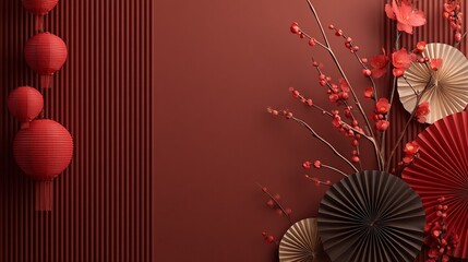 Chinese New Year decoration with lanterns