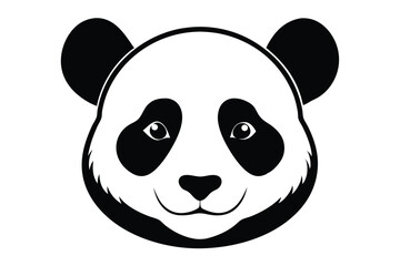 A black and white panda face shows a simple, adorable, and cute style