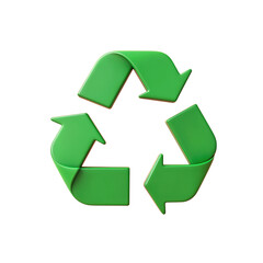 Obraz premium Green Recycling Symbol on Transparent Background