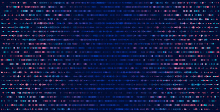 Glowing digital dots forming a smooth gradient flow across a dark background, creating a modern abstract texture that represents data movement, motion, and futuristic visual design.