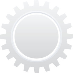Isolated Silver Gear Icon on Black Background