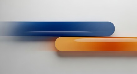 Modern Abstract Blue and Orange Glossy Bars with Gradient Effect.