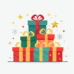 Illustration vectorielle de cadeaux stylis&eacute;s pour f&ecirc;tes et c&eacute;l&eacute;brations