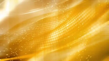Luxury abstract gold mesh ribbon flow motion background seamless loop bright shine light particles - Powered by Adobe