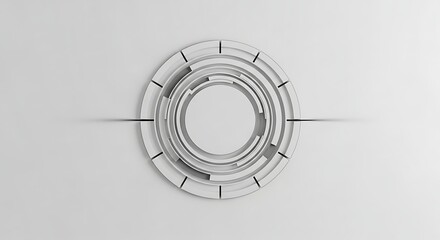 Minimalist Abstract Circular Design with Geometric Elements and Shadow Play.